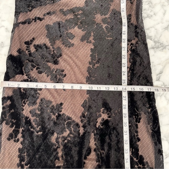 Vintage Y2K Niki Livas black burnout velvet maxi dress formal open back bias cut - Picture 10 of 14